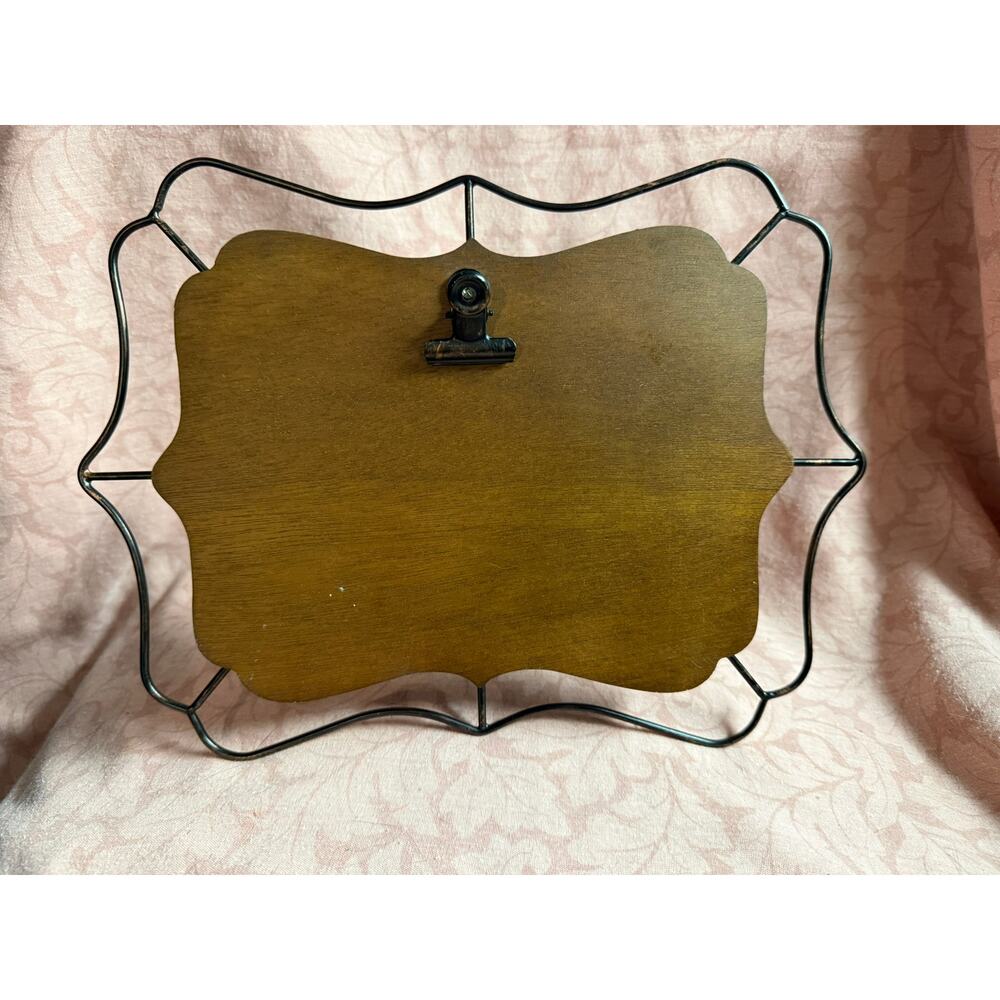 Industrial Wood & Black Iron Scrolled Metal Photo Frames For up to 4x6 Photos